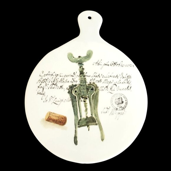 Opificio Etico Ceramic Cheese Antipasti Cutting Board Wine Theme Made in Italy - Picture 1 of 11